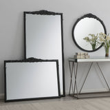 Sylvie French Provincial Rectangular Floor Mirror Black