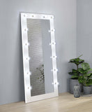 Zayan Full Length Floor Mirror With Lighting White High Gloss