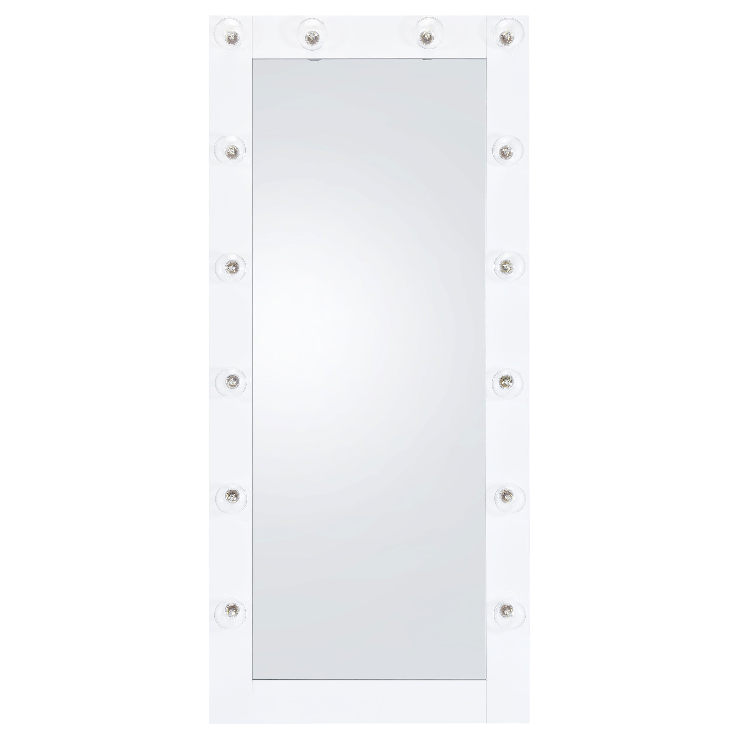 Zayan Full Length Floor Mirror With Lighting White High Gloss