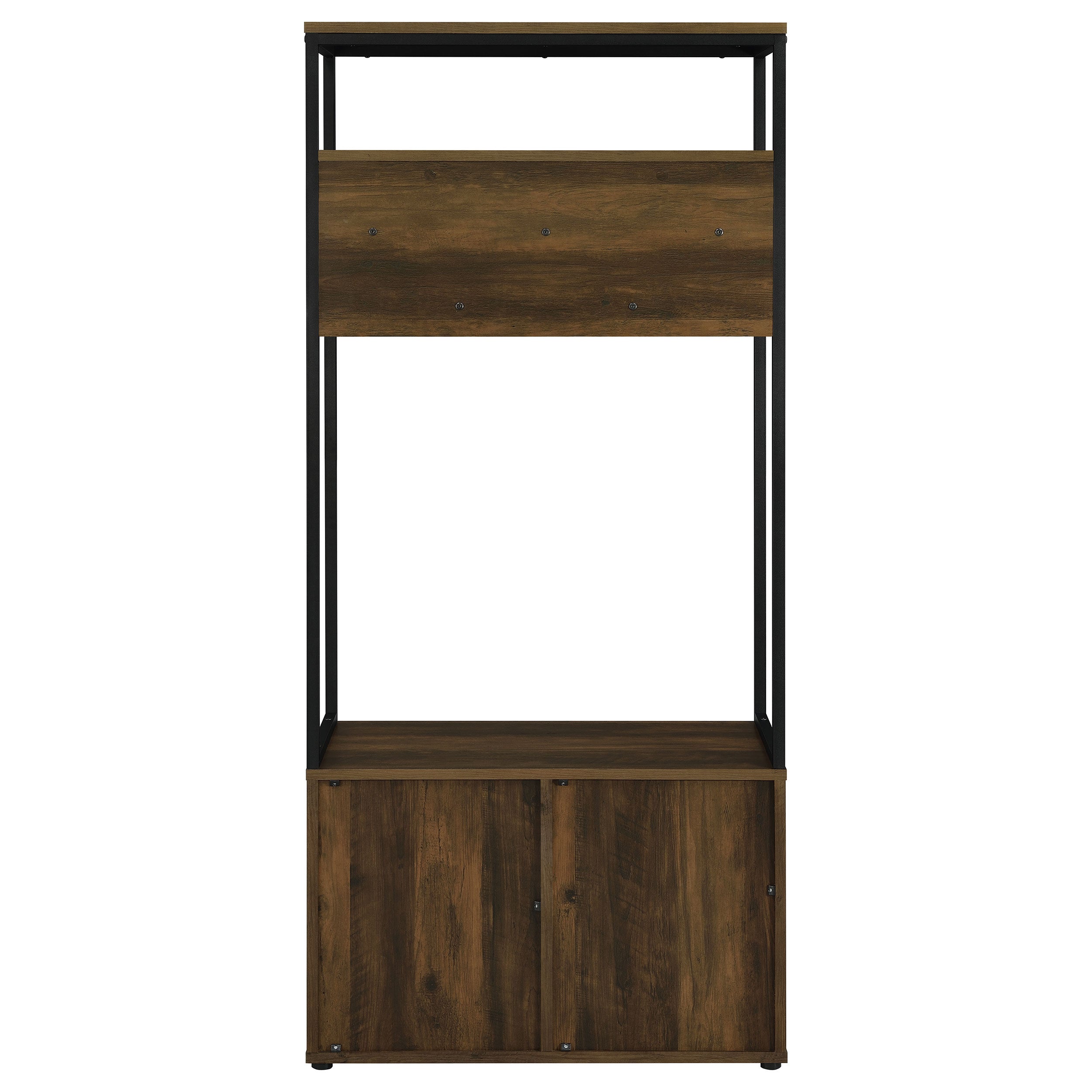 Quincy 2-door Engineered Wood Hall Tree Dark Pine and Black