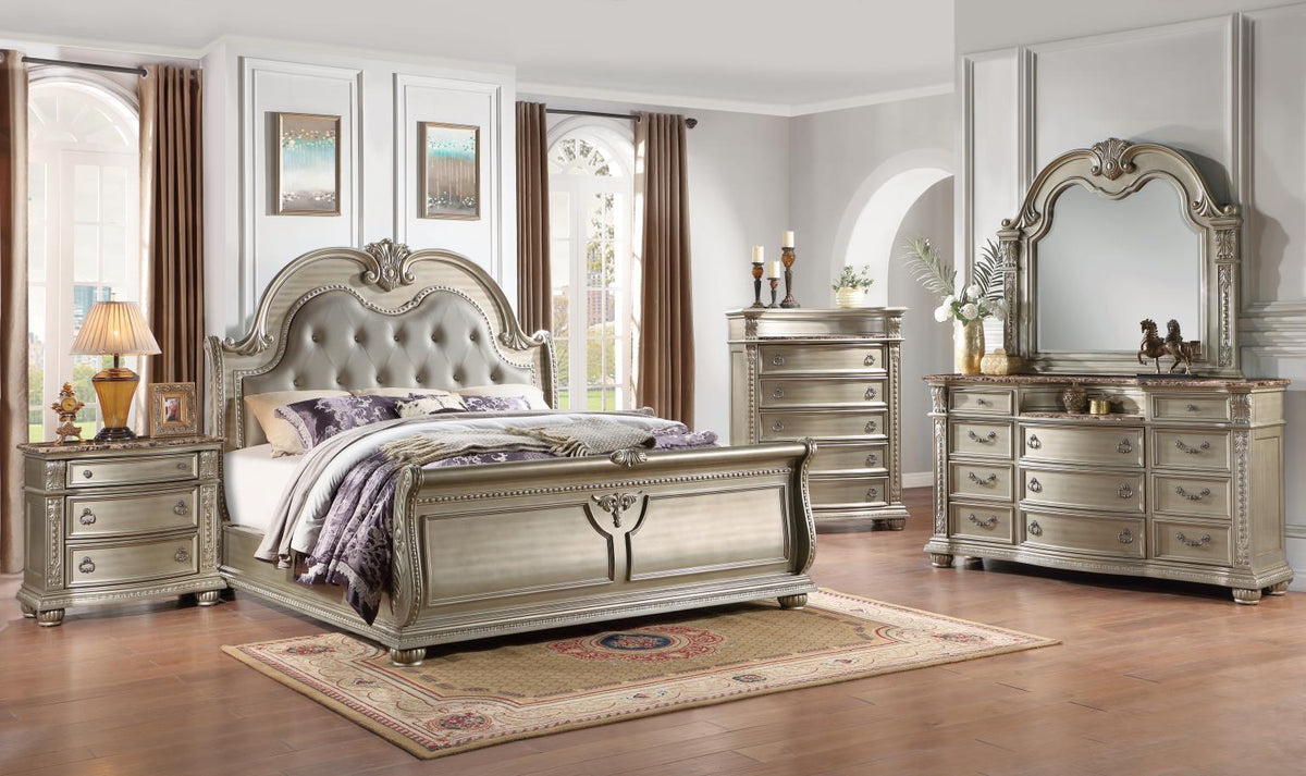 King Bed Frame - Dresser - Mirror - Chest - Nightstand