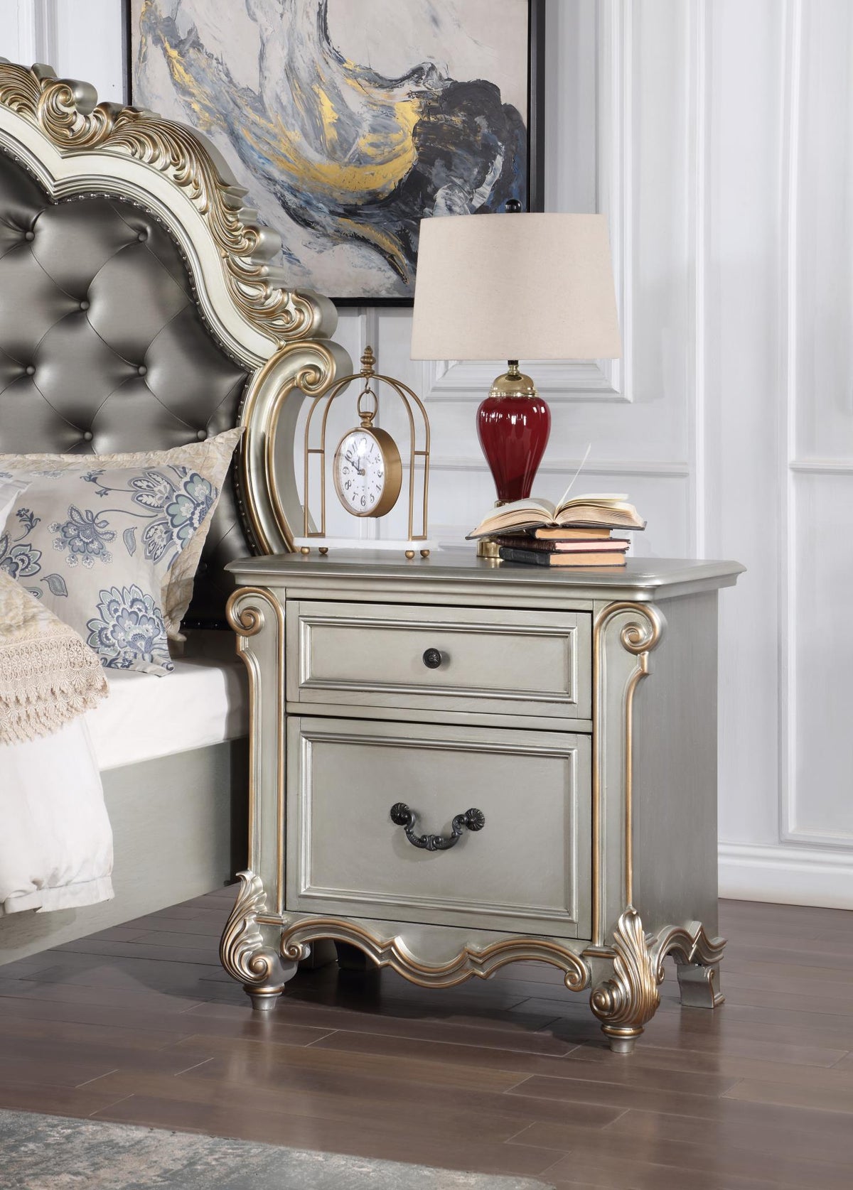 Antique Platinum Nightstand