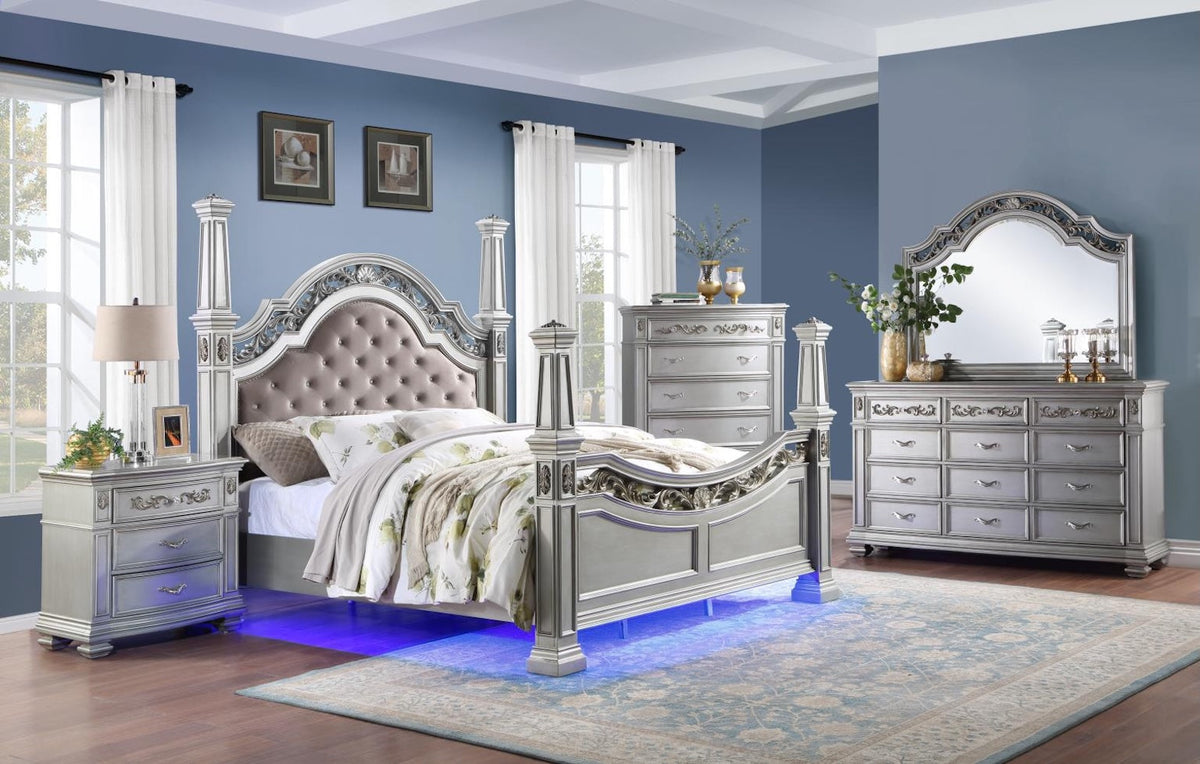 King Bed Frame - Dresser - Mirror - Chest - Nightstand