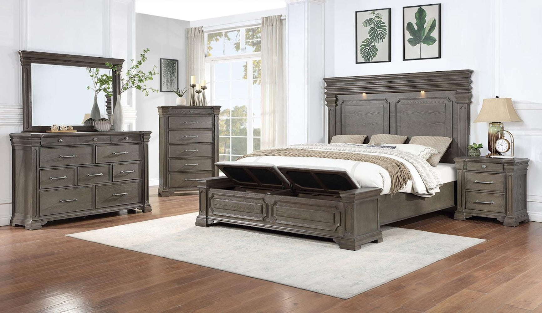 Queen Bed Frame - Dresser - Mirror - Chest - Nightstand