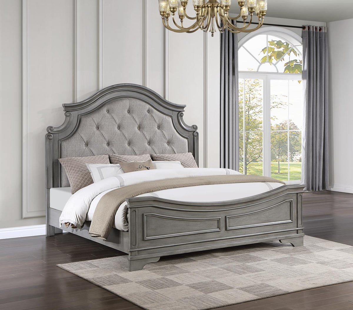 Gray Rustic King Bed