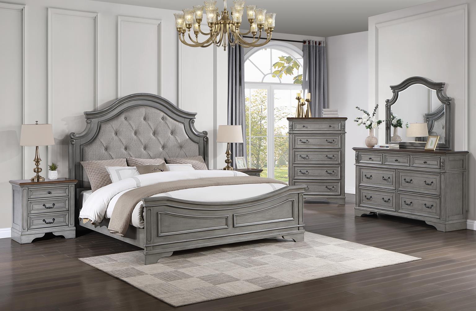 Gray Rustic King Bed