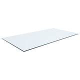 54x28-inch 10mm Rectangular Clear Tempered Glass Top