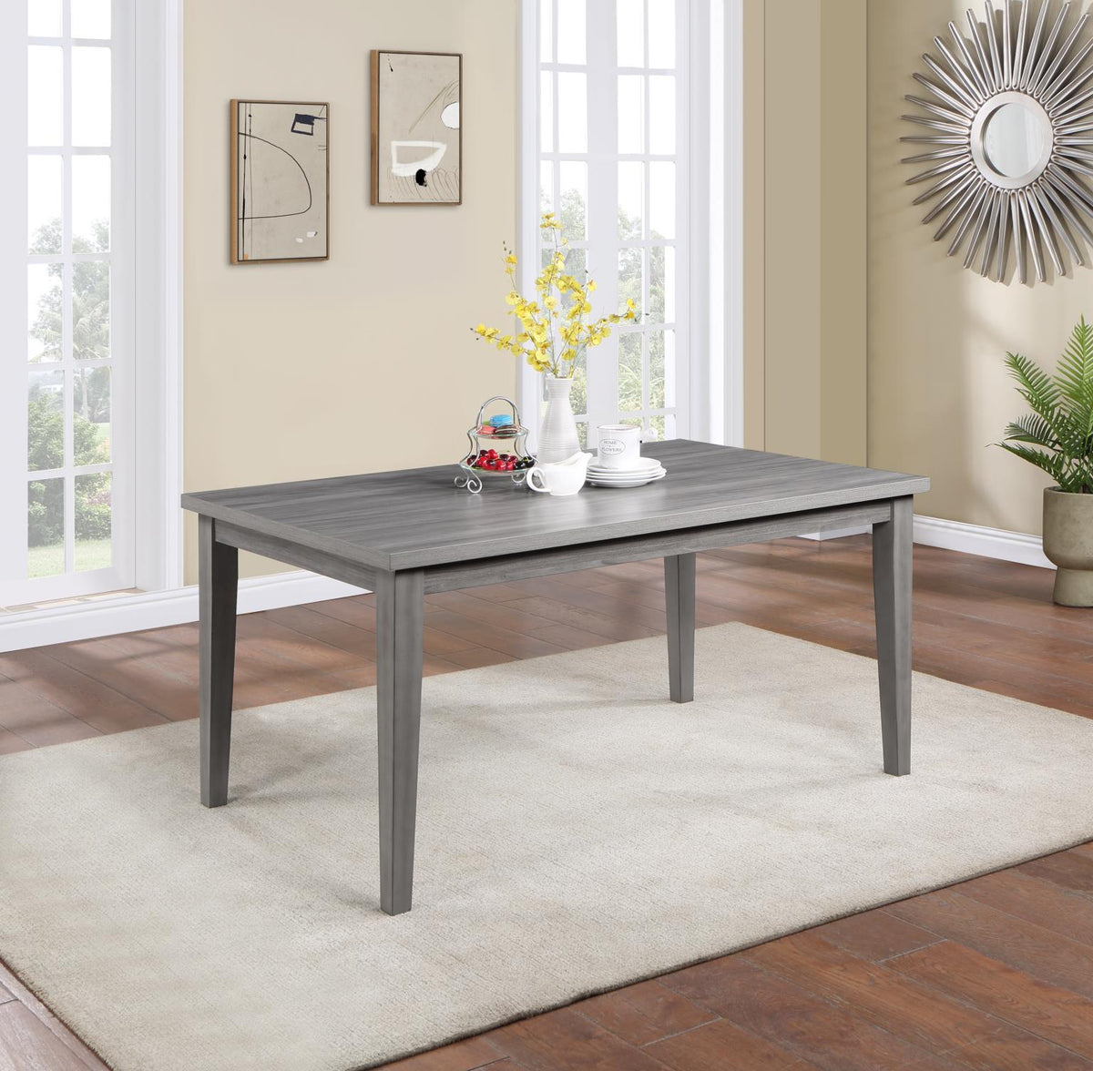 Gray Rectangular Dining Table