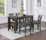 Gray Pub Table With Wine Rack