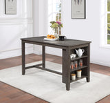 Gray Pub Table With Wine Rack