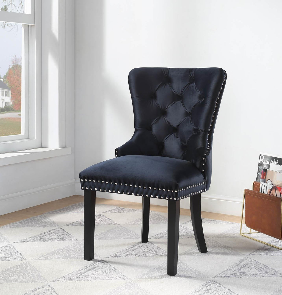 Black Velvet Dining Side Chair (Price Per Chair/Moq 2)