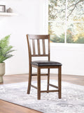 Walnut Counter Table W/ 4 Chairs