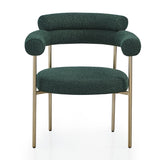 Granule Fabric Dining Chairs with Brushed Gold or Black Base