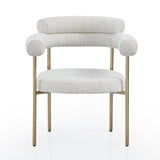 Granule Fabric Dining Chairs with Brushed Gold or Black Base