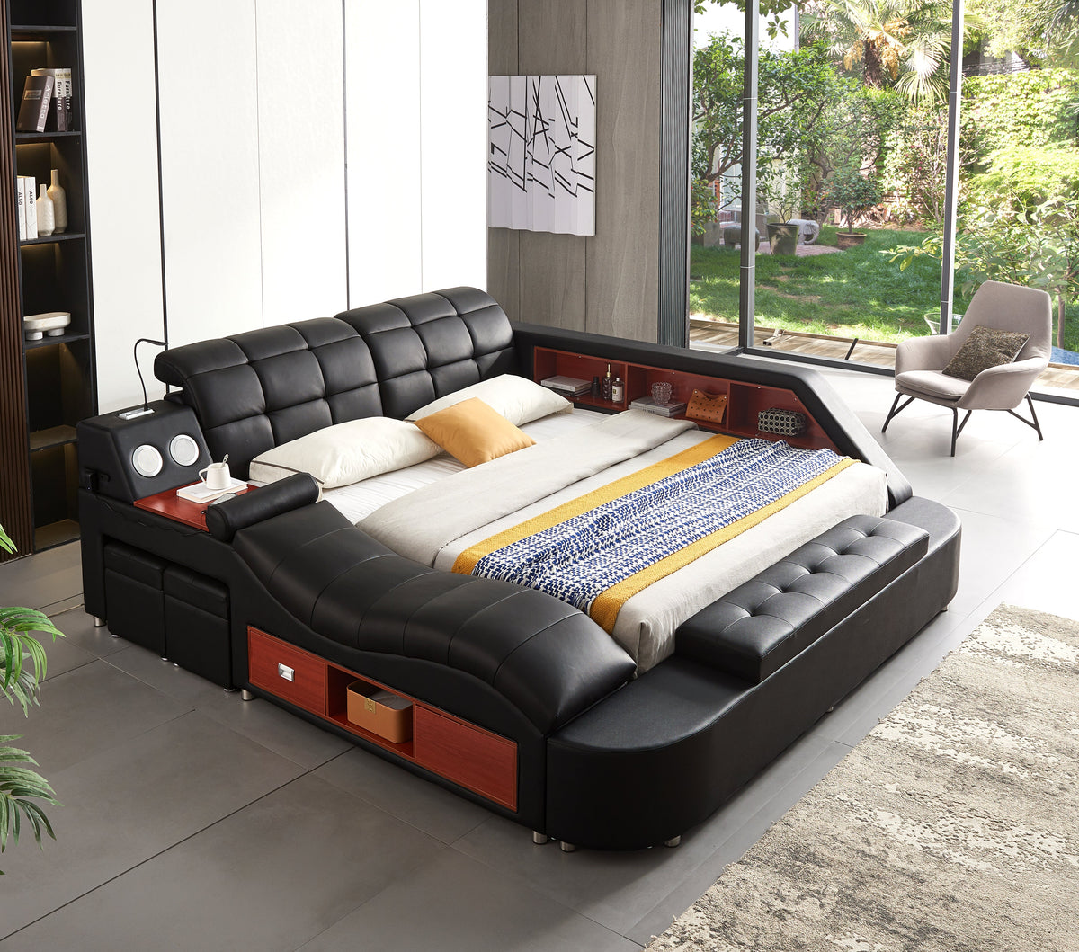 Fadri Leather Bed