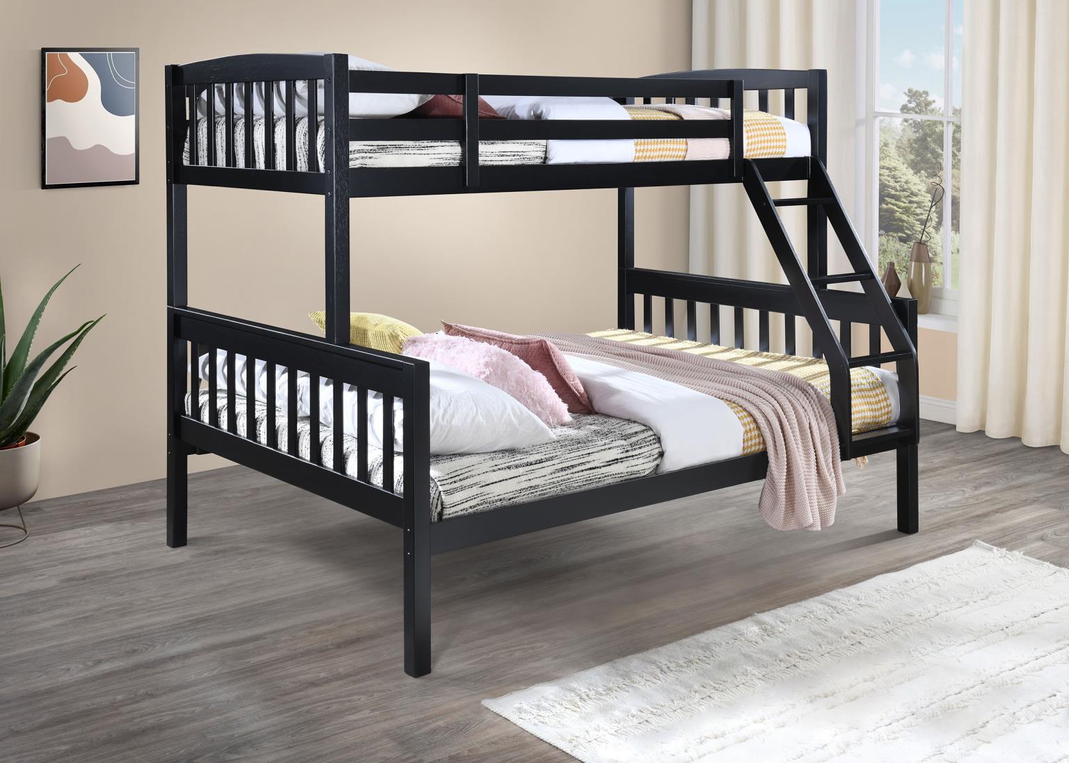 Black Twin/Full Bunk Bed