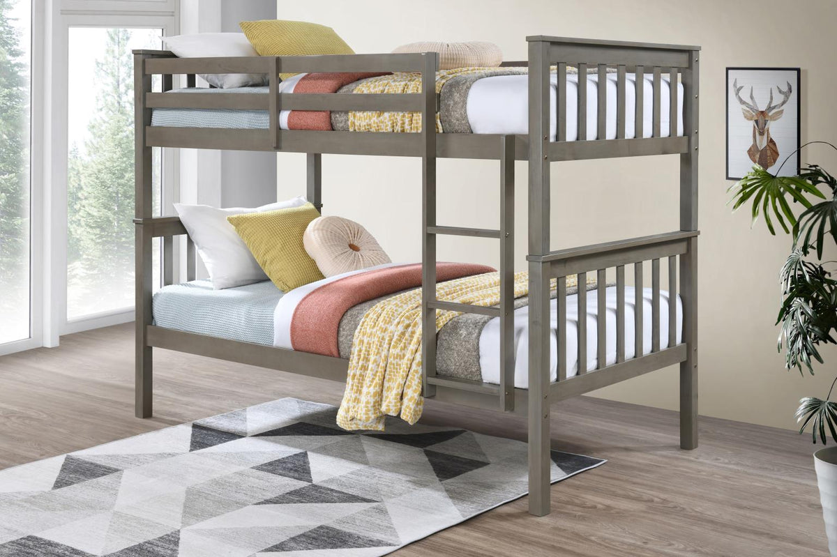 Light Gray Twin/Twin Bunk Bed