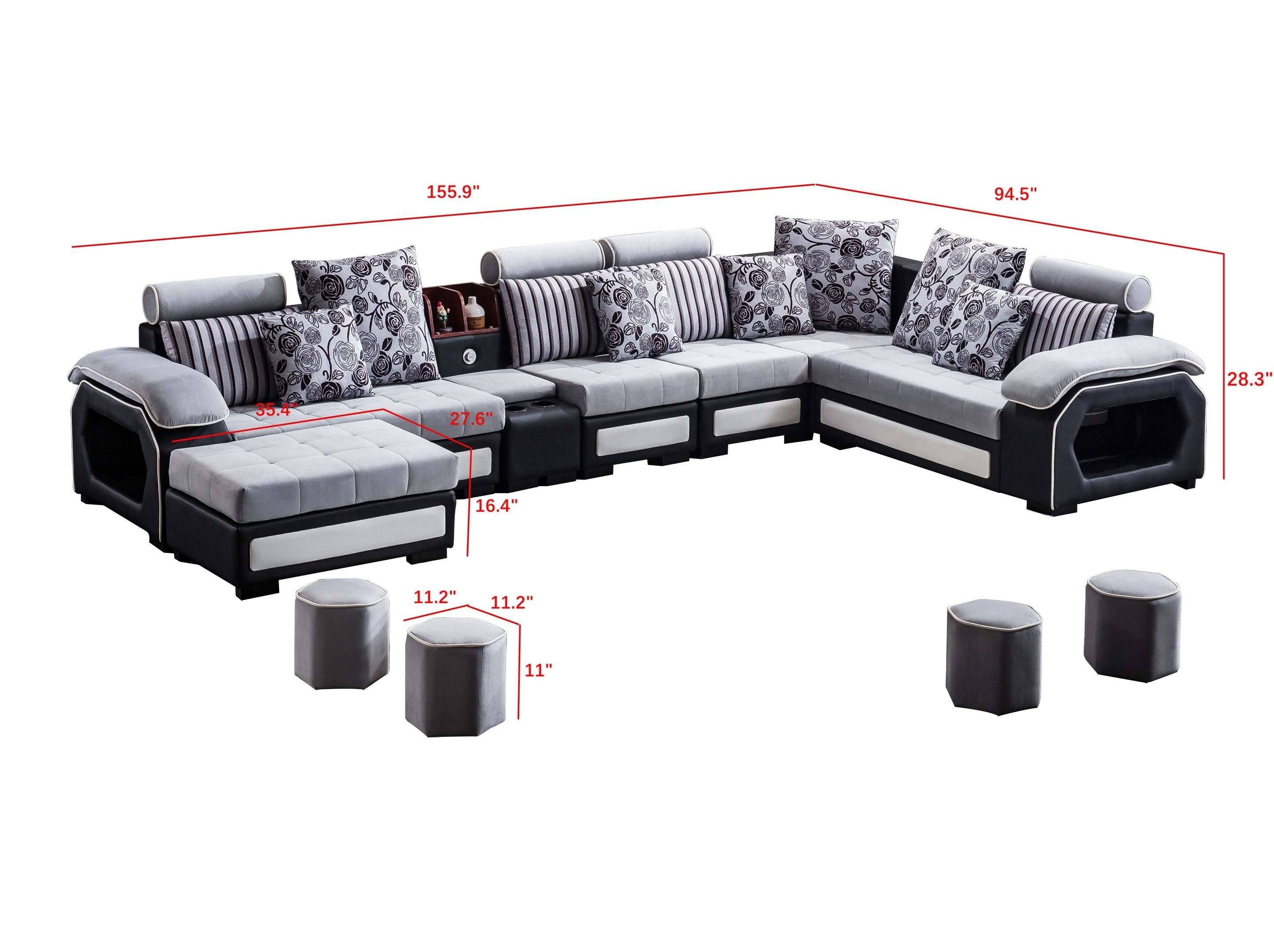 Glorene Corner Sectional Sofa