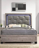 White Wash Led Twin Bed