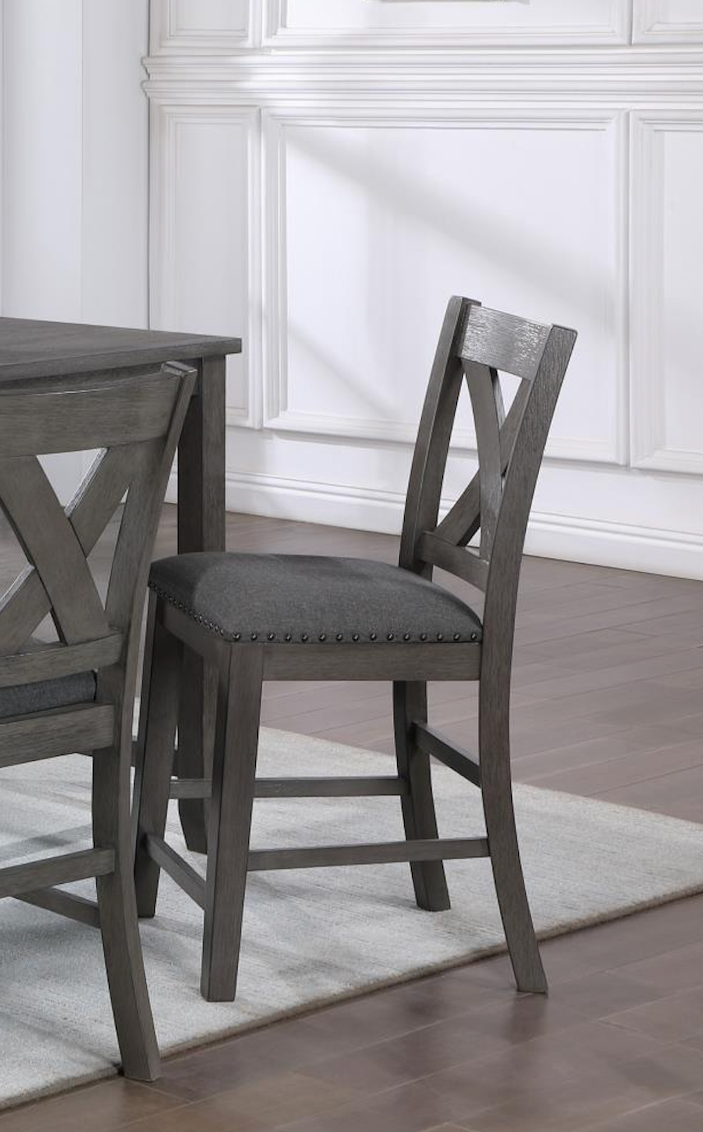 Gray Pub Table & 4 Stools