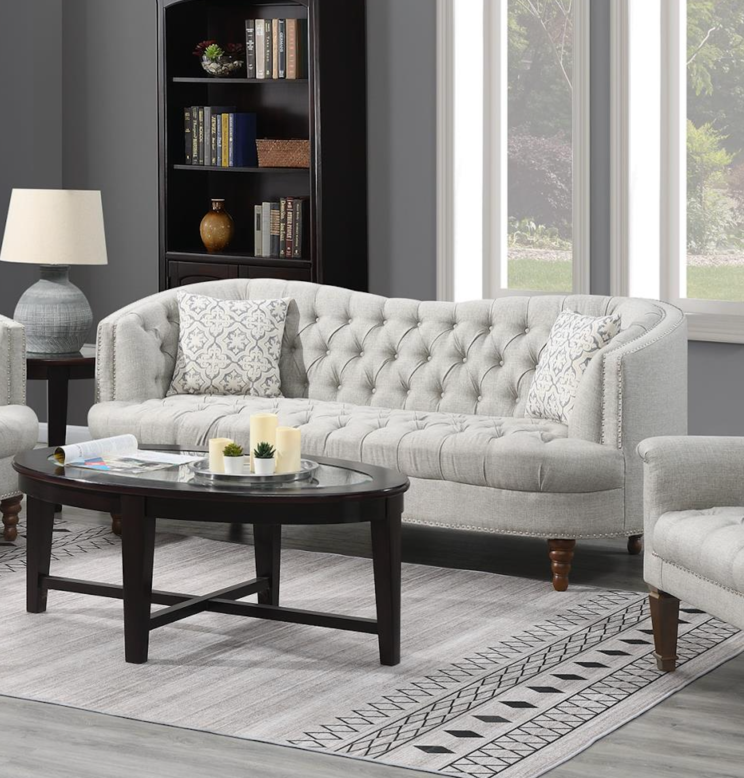 Gray Sofa - Loveseat