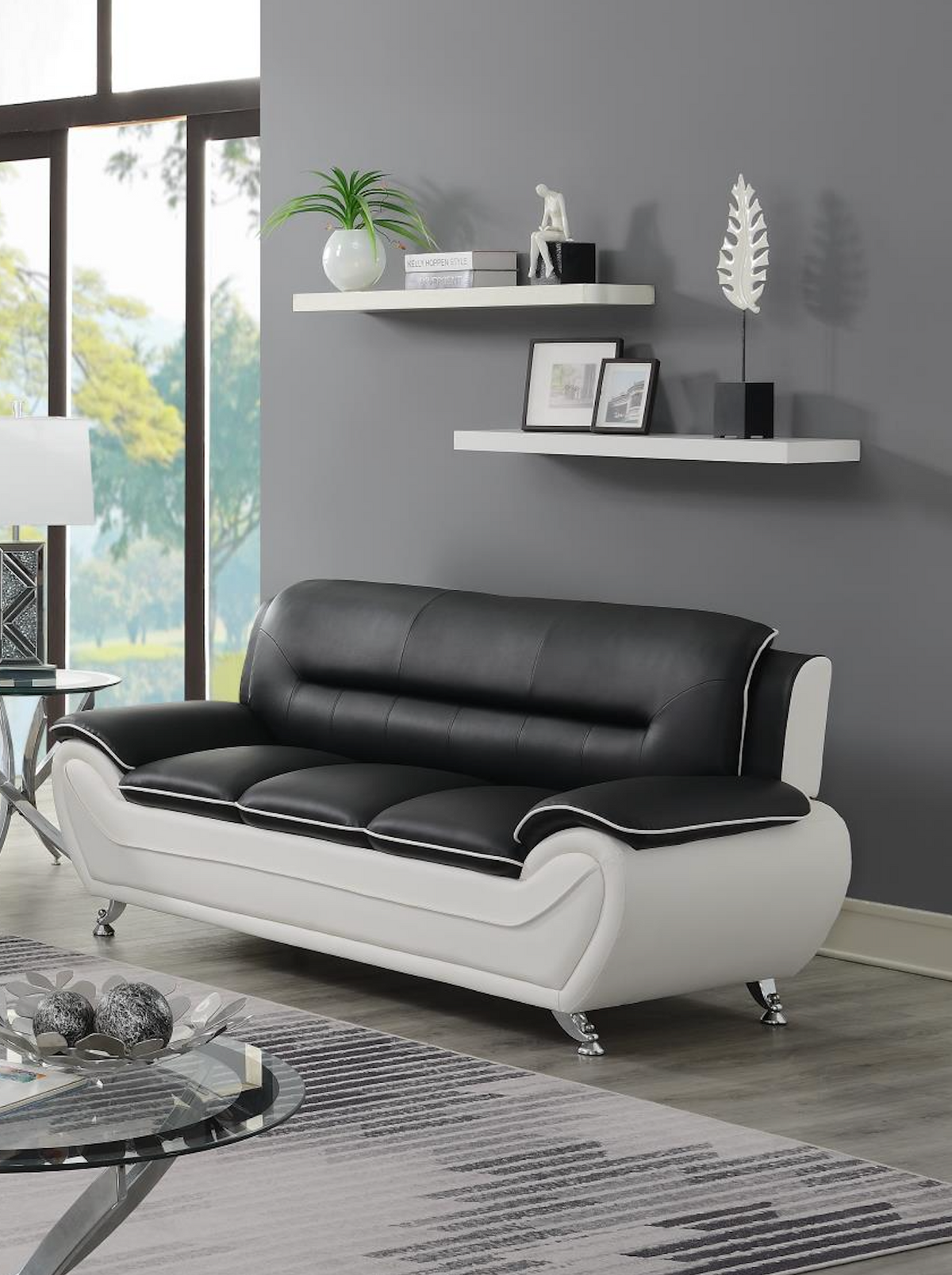 Black Pu Loveseat