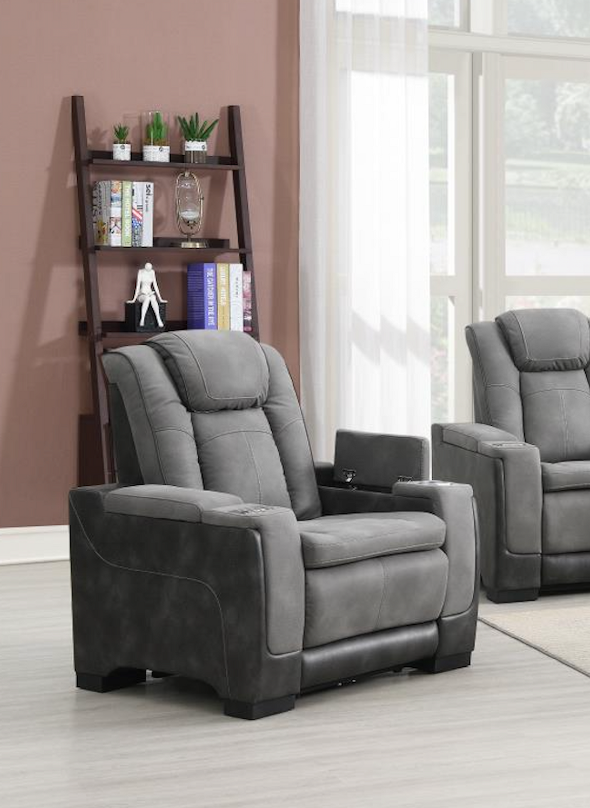 Slate Power Reclining W/Pwr Headrest, Storage Arms/Usb And Wireless Charger Chair