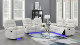 White Motion Led Loveseat