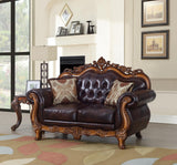 Traditional Brown Loveseat