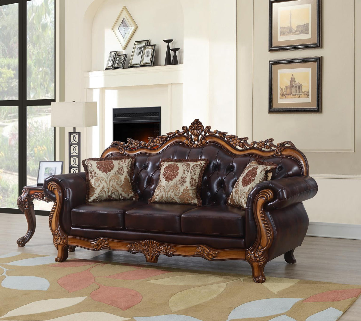 Traditional Brown Sofa