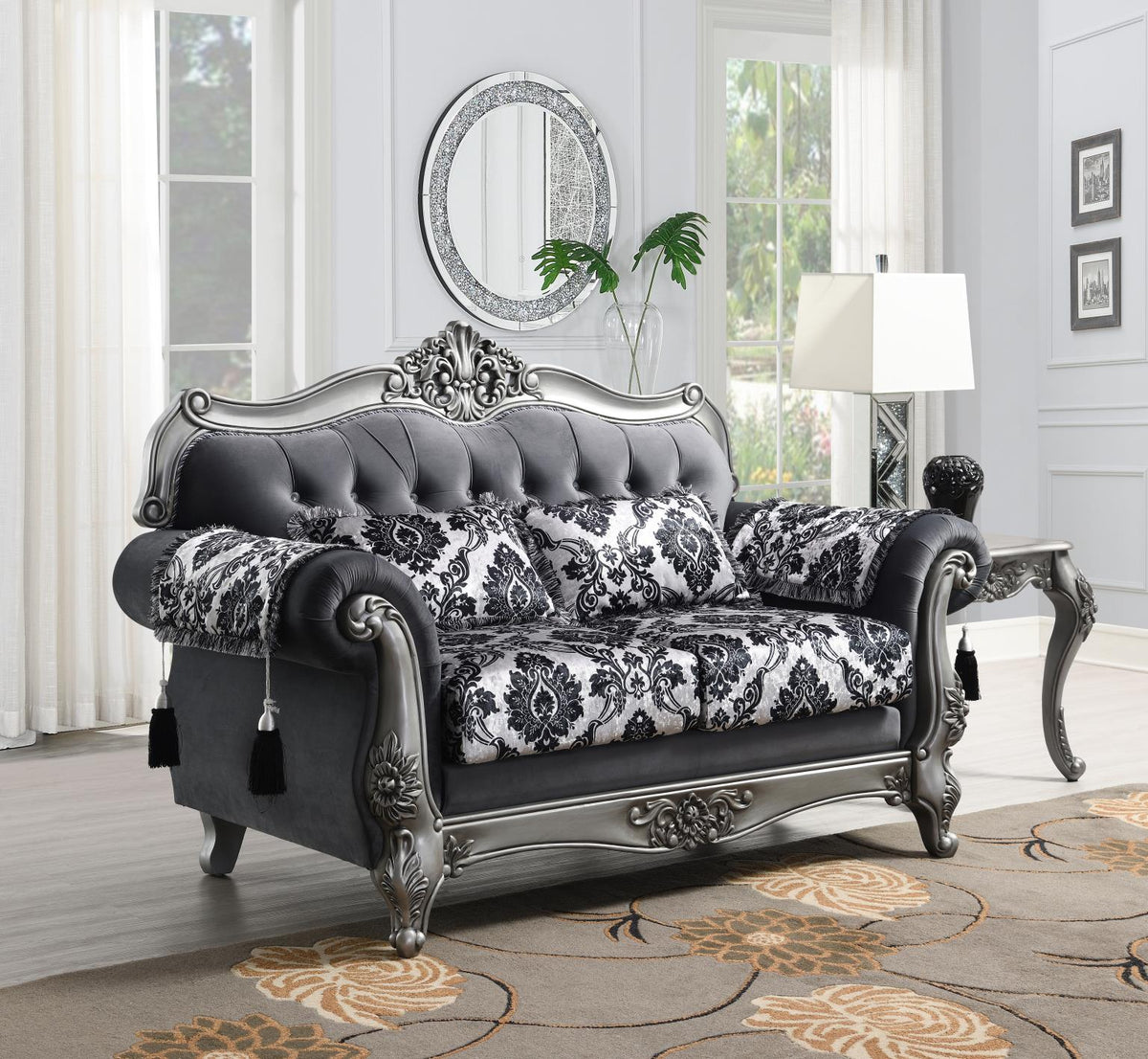 Traditional Gray Sofa