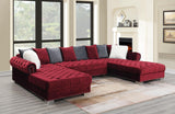 Burgundy Double Chaise Sectional