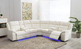 White 3 Pc Power Reclining Sectional