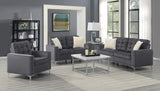 Dark Gray Velvet Loveseat