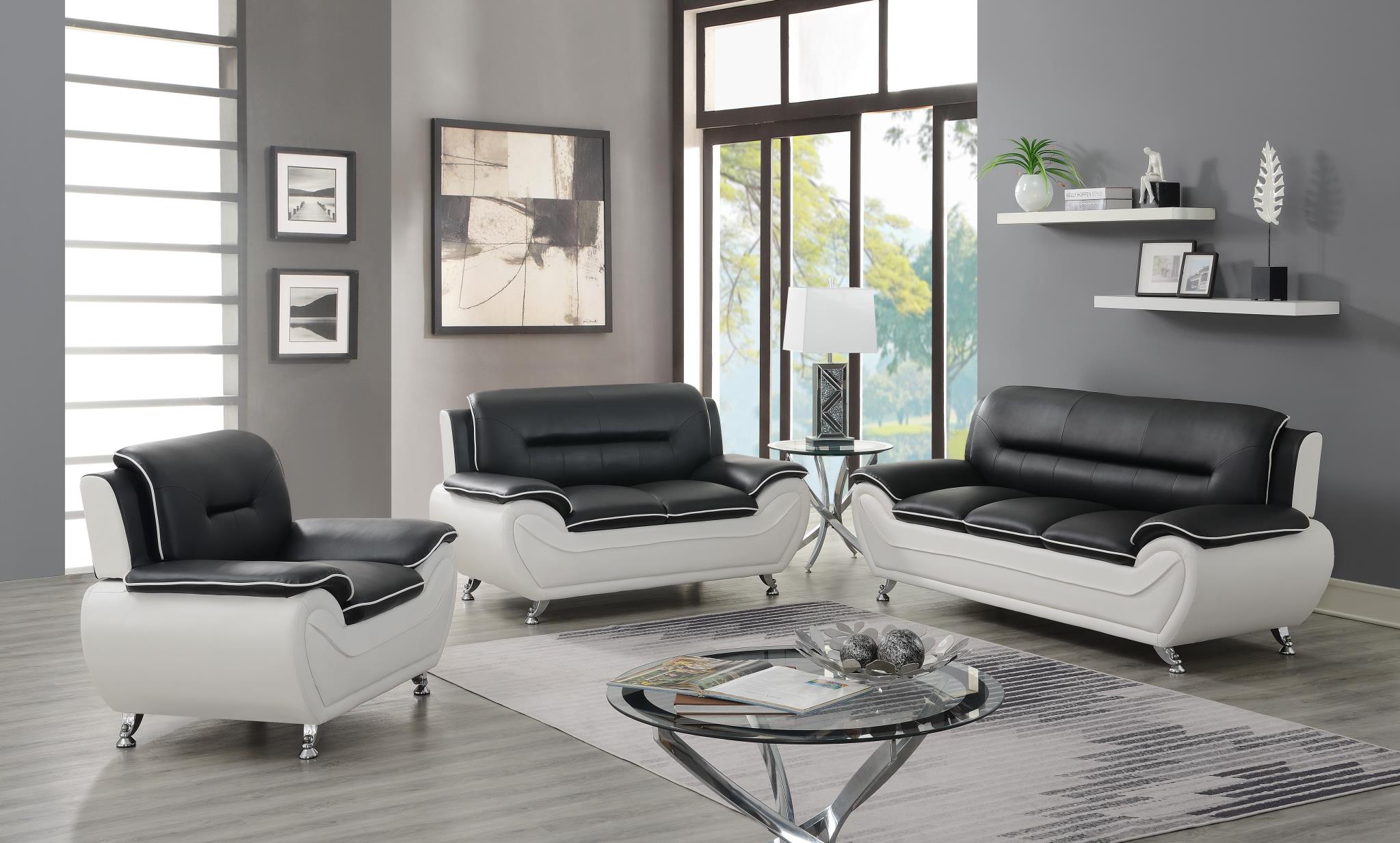 Black Pu Loveseat