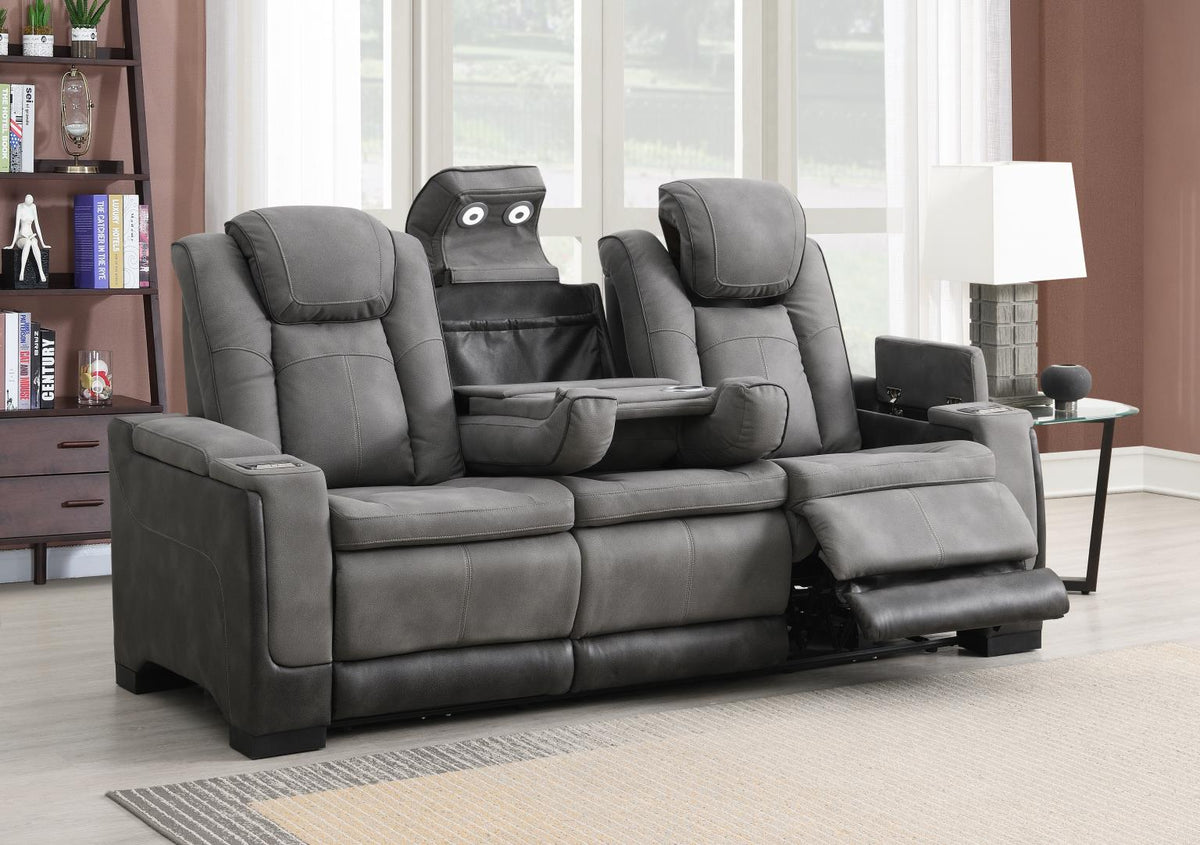 Slate Power Reclining W/Pwr Headrest, Reading Light, Magzine Pocket, Storage Arms/Usb And Wirele...